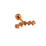 Rose Gold Jewelled Barbell